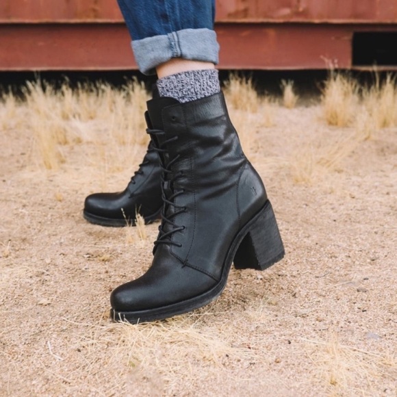 Frye Shoes - Frye Karen Leather Combat Boots